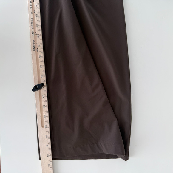 Alo Pursuit Trouser Women Small Brown Espresso Wide Leg High Waist Pleated Pants - Picture 10 of 12